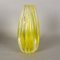 Gelbe Geriffelte Murano Glas Vase 2