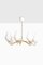 Scandinavian Modern Brass and Opaline Glass Ceiling Lamp, 1950s, Image 1