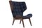 Dark Stained Navy Blue Wool Mammoth Chair by Rune Krojgaard & Knut Bendik Humlevik for Norr1, Image 1