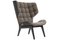 Chaise Mammoth en Velours Noir et Taupe par Rune Krojgaard & Knut Bendik Humlevik pour Norr11 1