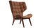 Dark Stained Leather Rust Mammoth Chair by Rune Krojgaard & Knut Bendik Humlevik for NORR11, Image 1