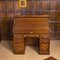 Antique Brass and Oak Roll Top Bureau 1