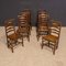 Antique Georgian Ash and Elm Ladderback Dining Chairs, Set of 8, Image 4