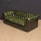 Vintage Green Leather Chesterfield Sofa, 1980s 5