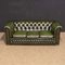 Canapé Chesterfield Vintage en Cuir Vert, 1980s 1