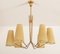 Large Brass and Silk Chandelier from Kalmar, 1950s 1
