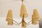 Large Brass and Silk Chandelier from Kalmar, 1950s, Image 7
