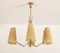 Large Brass and Silk Chandelier from Kalmar, 1950s, Image 4