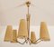 Large Brass and Silk Chandelier from Kalmar, 1950s, Image 10
