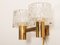 Mid-Century Danish Brass and Glass Sconces from Orrefors, 1966, Set of 2, Image 9