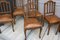 Antique French Leather and Oak Dining Chairs, Set of 6, Image 13
