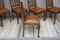 Antique French Leather and Oak Dining Chairs, Set of 6, Image 8