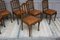 Antique French Leather and Oak Dining Chairs, Set of 6, Image 6