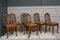 Antike französische Esszimmerstühle aus Leder & Eiche, 6er Set 2