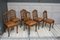 Antique French Leather and Oak Dining Chairs, Set of 6 4