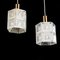 Brass and Crystal Pendants by Carl Fagerlund for Orrefors, 1960s, Set of 2 2