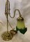 Lámpara de mesa vintage de latón y cristal de Murano, años 20, Imagen 7