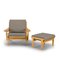 Danish GE370 Oak Armchair & Ottoman by Hans J. Wegner for Getama, 1960s 2