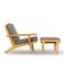 Danish GE370 Oak Armchair & Ottoman by Hans J. Wegner for Getama, 1960s, Image 1