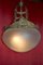 Mid-Century Italian Brass & Etched Glass Ceiling Lamp, 1950s, Image 4