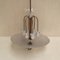Lámpara de araña italiana moderna de aluminio, latón y vidrio soplado, años 40, Imagen 5