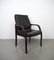 German Leather and Mahogany Armchairs, 1970s, Set of 4 1