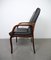 German Leather and Mahogany Armchairs, 1970s, Set of 4, Image 13