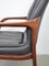 German Leather and Mahogany Armchairs, 1970s, Set of 4 15
