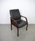 German Leather and Mahogany Armchairs, 1970s, Set of 4, Image 6