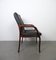 German Leather and Mahogany Armchairs, 1970s, Set of 4 8