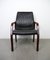 German Leather and Mahogany Armchairs, 1970s, Set of 4, Image 5