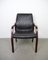 German Leather and Mahogany Armchairs, 1970s, Set of 4, Image 4