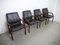 German Leather and Mahogany Armchairs, 1970s, Set of 4, Image 2