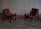 Model Hunter Leather Easy Chairs by Torbjørn Afdal for Bruksbo, 1960s, Set of 2 11