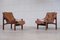 Model Hunter Leather Easy Chairs by Torbjørn Afdal for Bruksbo, 1960s, Set of 2 2