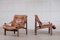 Model Hunter Leather Easy Chairs by Torbjørn Afdal for Bruksbo, 1960s, Set of 2 6