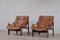 Model Hunter Leather Easy Chairs by Torbjørn Afdal for Bruksbo, 1960s, Set of 2 10