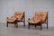 Leather Hunter Chairs by Torbjørn Afdal for Bruksbo, 1960s, Set of 3 7