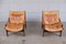 Leather Hunter Chairs by Torbjørn Afdal for Bruksbo, 1960s, Set of 3 5