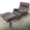 Set of Vintage Leather Lounge Chair with Ottoman, 1970s 17