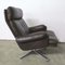 Set of Vintage Leather Lounge Chair with Ottoman, 1970s 7