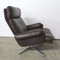 Vintage Leather Lounge Chair with Ottoman, 1970s, Set of 2 7