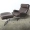 Set of Vintage Leather Lounge Chair with Ottoman, 1970s 16