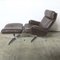 Set of Vintage Leather Lounge Chair with Ottoman, 1970s 1