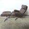 Vintage Leather Lounge Chair with Ottoman, 1970s, Set of 2 1