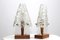 Glass and Wood Table Lamps by J. T. Kalmar for Kalmar, 1950s, Set of 2 2