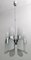 Italienische Deckenlampe aus Stahl & geätztem Glas von Goffredo Reggiani für Reggiani, 1960er 1