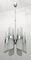 Lampada da soffitto in acciaio e vetro inciso di Goffredo Reggiani per Reggiani, Italia, anni '60, Immagine 8