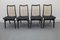 German Skai and Wood Dining Chairs, 1950s, Set of 4 1