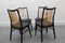 German Skai and Wood Dining Chairs, 1950s, Set of 4 4